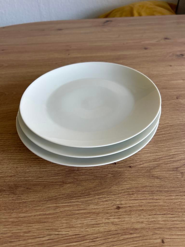 Arzberg borden, wit, 21 cm, set van 3 ontbijtborden, Ophalen of Verzenden, Zo goed als nieuw, Bord(en), Effen