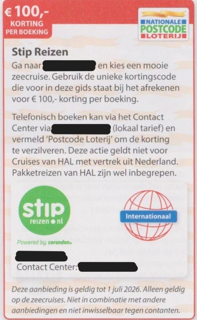 Stip Reizen. € 100,- korting per boeking op zeecruises., Tickets en Kaartjes, Kortingen en Cadeaubonnen, Drie personen of meer