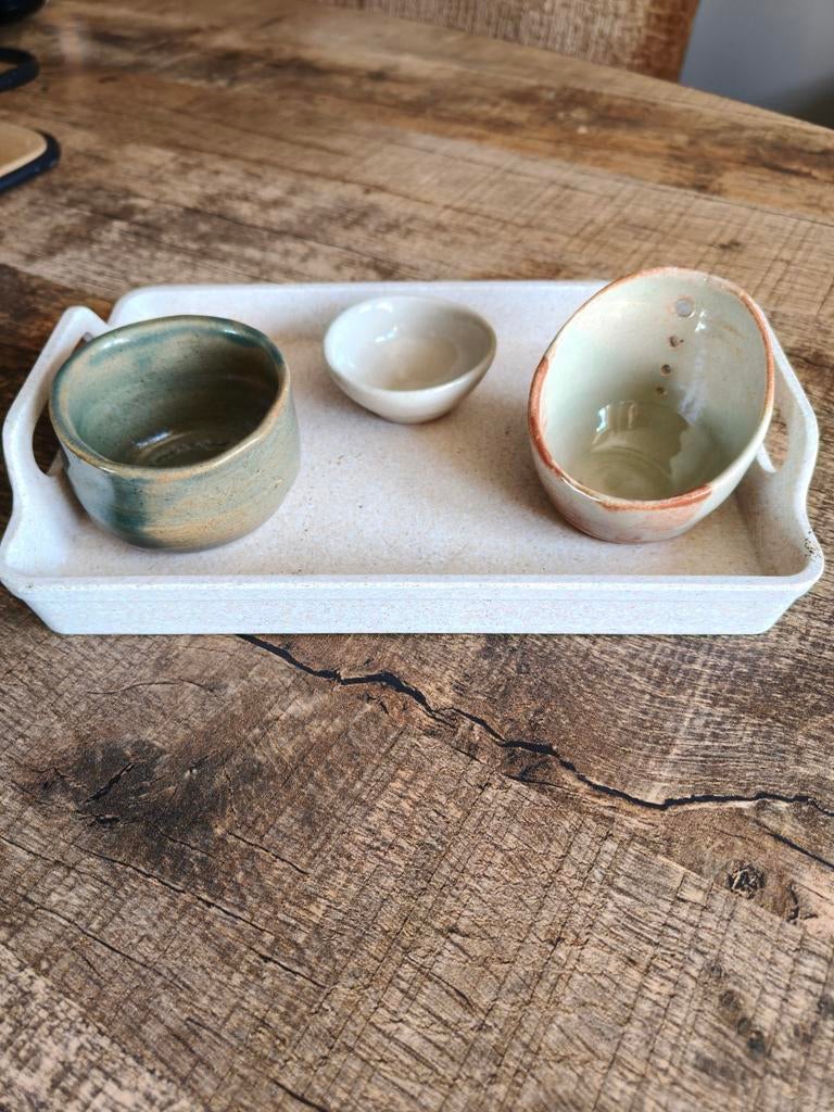 Prachtige Handgemaakte Keramiek Set (3 stuks) Studio Pottery, Ophalen of Verzenden, Zo goed als nieuw