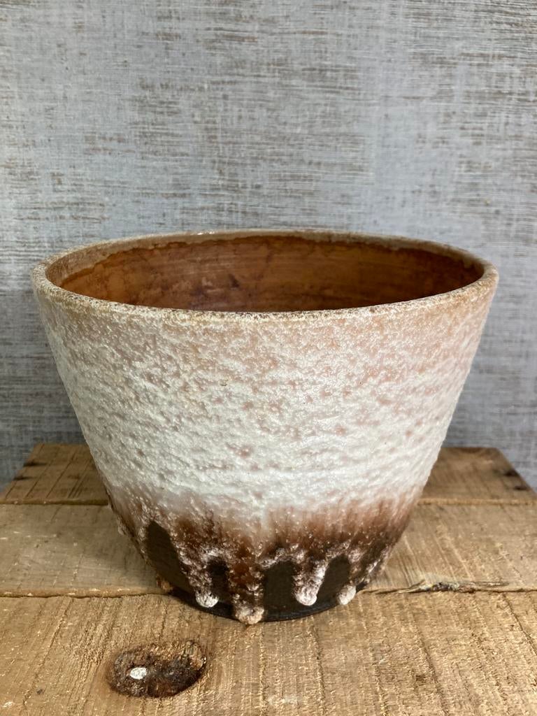 Vintage fat lava bloempot met schuimkraag, in perfecte staat, Ophalen of Verzenden