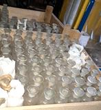 apothekersflesjes labglas met glazen stoppen, Antiek en Kunst, Ophalen