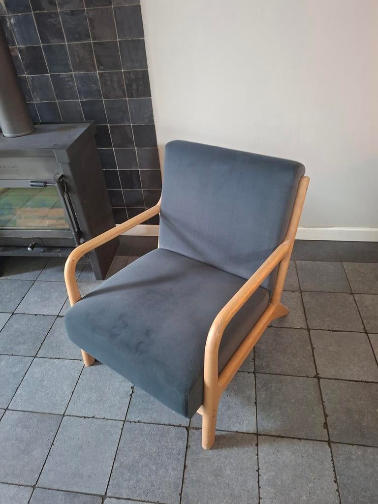 Comfortabele fauteuil in prima staat (GRATIS OPHALEN), Huis en Inrichting, Stoelen, Gebruikt, Eén, Hout, Stof, Overige kleuren