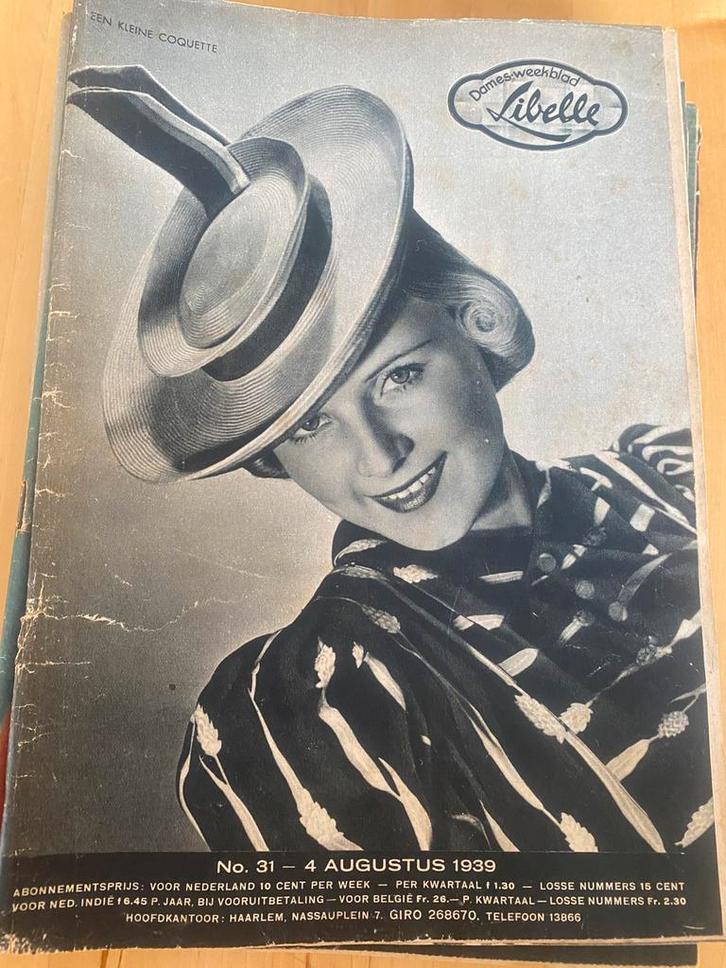 Vintage dames weekblad Libelle van 4 augustus 1939, Verzamelen, Tijdschriften, Kranten en Knipsels, Tijdschrift, Nederland, 1920 tot 1940