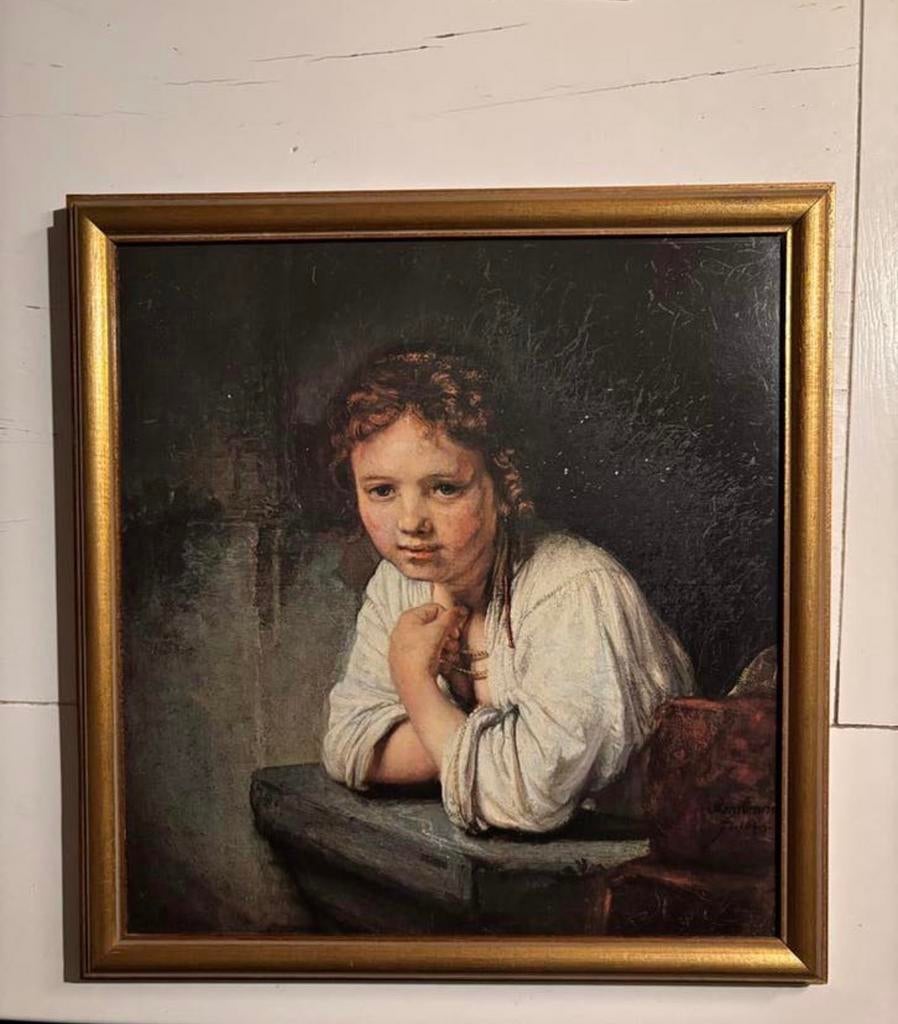 Olieverfschilderij 'Meisje in het Venster' - Rembrandt, Ophalen of Verzenden
