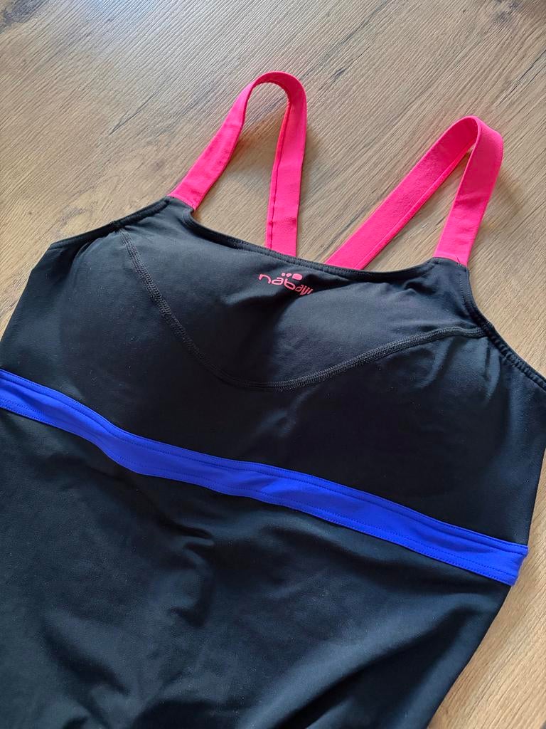 Nabaiji Badpak - Zwart met roze en blauwe accenten, Ophalen of Verzenden, Gedragen, Zwart, Badpak