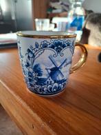 Nieuwe Delfts Blauw Hollandse molen kopje met gouden rand, Huis en Inrichting, Keramiek, Nieuw, Ophalen of Verzenden, Overige stijlen
