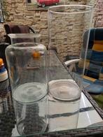 2 groten glazen vasen 30 cm en 40cm zie foto's, Ophalen