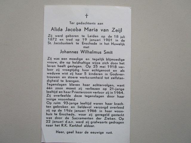 7 Bidprentjes NL, Verzenden, Bidprentje