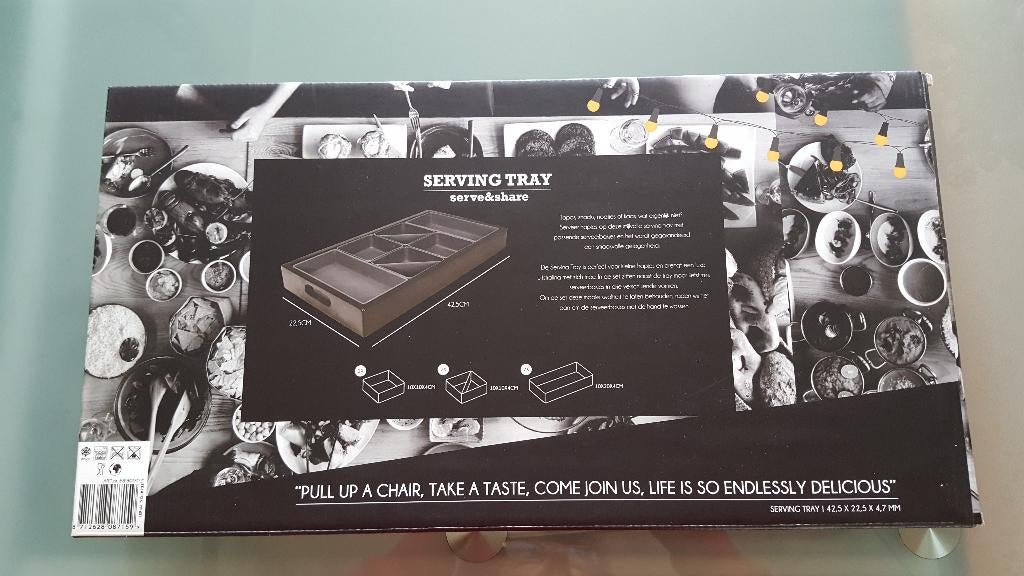 Serving tray met serveerbakjes, Ophalen