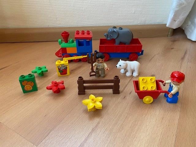 Duplo, treintje met dieren, poppetjes, hek, bloem, kruiwagen, Kinderen en Baby's, Speelgoed | Duplo en Lego, Ophalen of Verzenden