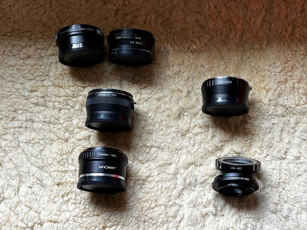 Sony A7 adapters voor vintage Canon FD, Pentax, Leica m39, Compact, Ophalen of Verzenden, Zo goed als nieuw, Sony