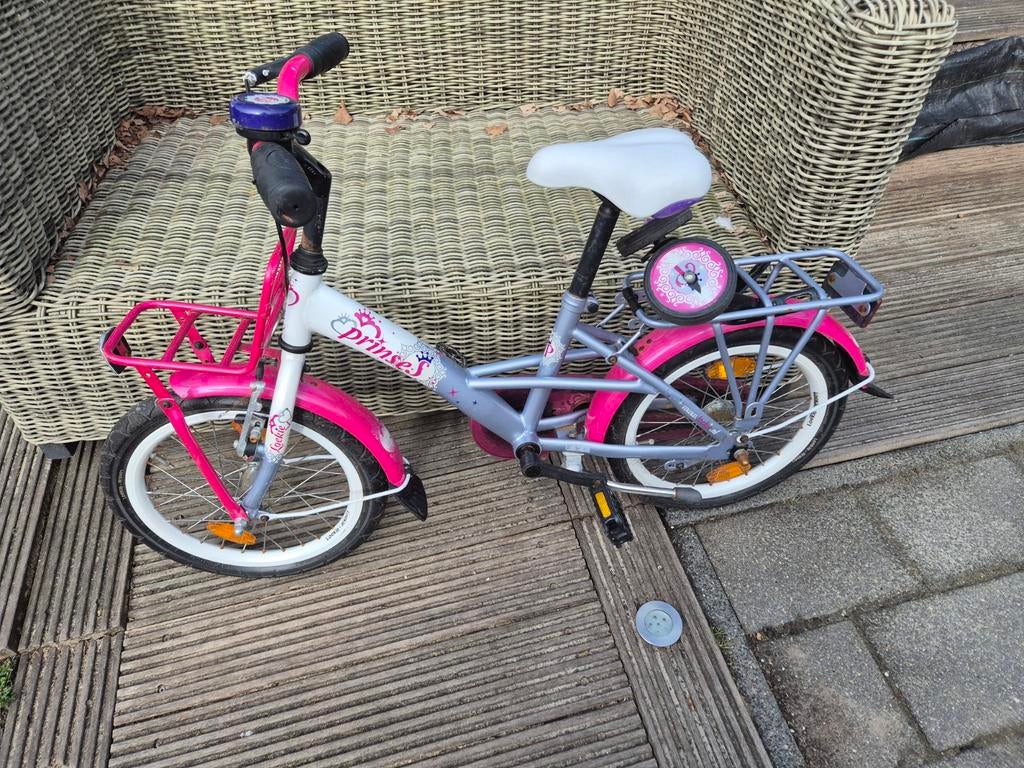 Prinsessenfiets voor meisjes - 14 inch, Fietsen en Brommers, Fietsen | Meisjes, Gebruikt, Prinses, 14 inch of minder, Ophalen of Verzenden