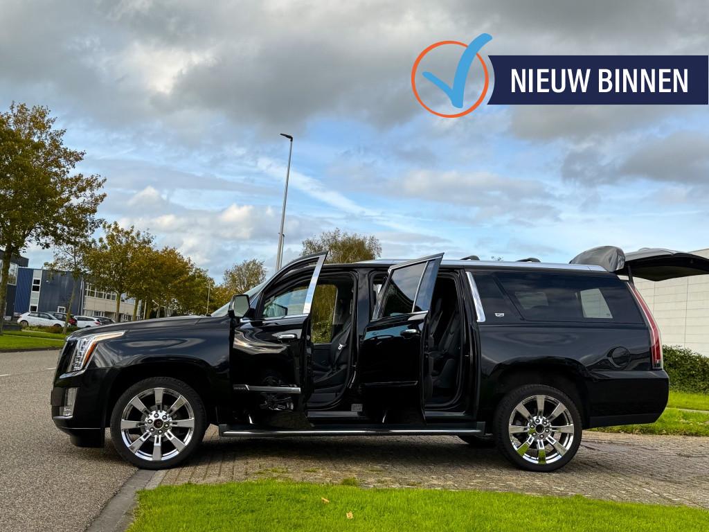 Cadillac Escalade ESV 6.2 V8 LANG 4X4 AWD PLATINUM BLACK V-S, Automaat, Adaptive Cruise Control, 427 pk, 7 stoelen