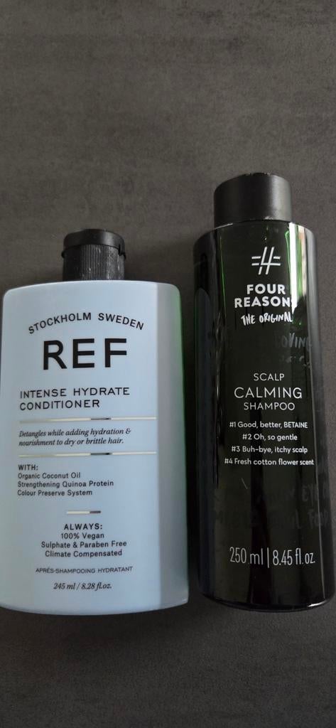 Ref conditioner en four reasons calming shampoo, Ophalen of Verzenden, Zo goed als nieuw, Shampoo of Conditioner