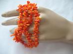 Ketting Bloedkoraal Stokjes Lichte kleur Vintage, Ophalen, Overige materialen, Ketting