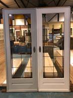 Set schuif / en-suite deuren met glas lood 203x156cm., Antiek en Kunst, Ophalen