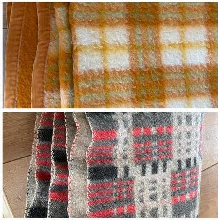 Vintage wollen dekens, Huis en Inrichting, Woonaccessoires | Plaids en Woondekens, Gebruikt, Ophalen of Verzenden
