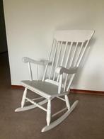 Schommelstoel wit hout, Huis en Inrichting, Stoelen, Ophalen, Gebruikt, Wit, Eén