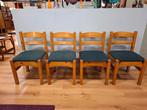 Vintage grenen eetkamerstoelen mid century design stoel, Ophalen, Hout, Blauw, Vintage mid century design jaren 60 70