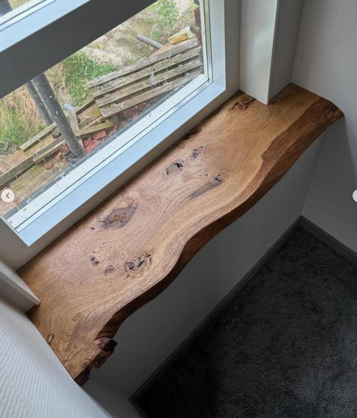 Eiken boomkant vensterbanken, Huis en Inrichting, Woonaccessoires | Wandplanken en Boekenplanken, Nieuw, Ophalen of Verzenden