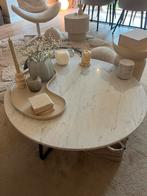 Salontafel marmer carrara wit 90cm chique modern japandi, Huis en Inrichting, Tafels | Salontafels, Ophalen, 50 tot 100 cm, Rond