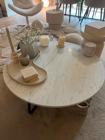 Salontafel marmer carrara wit 90cm chique modern japandi beschikbaar voor biedingen