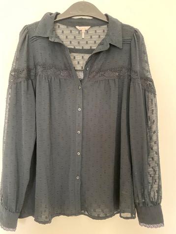 Esqualo blouse zwart kant - Maat 38 beschikbaar voor biedingen