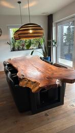 Boomstam Eettafel - Uniek & Robuust 200 jaar!, Ophalen of Verzenden, Gebruikt, Rechthoekig, Hout