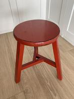 Vintage ossenbloed rood chinees houten krukje, Ophalen, Hout