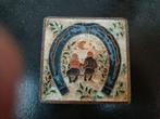 cloisonne tegel met hoefijzer en ondergaande zon, Antiek en Kunst, Ophalen of Verzenden