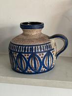 Vintage keramiek - vaas - zweeds motief, Ophalen of Verzenden, Blauw, Aardewerk of Porselein, Minder dan 50 cm