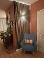 Lattenwand walnoot zgan 2 panelen, Doe-het-zelf en Verbouw, Platen en Panelen, Ophalen, Zo goed als nieuw