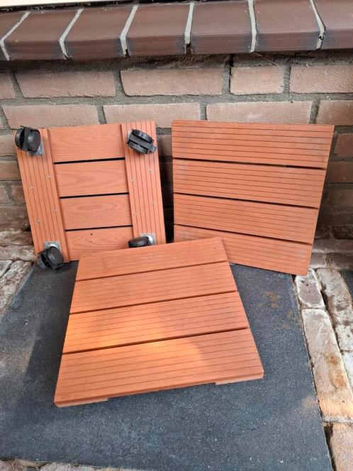 Planten trolley hardkunstof  30x30 cm met rem., Tuin en Terras, Terrasdelen en Vlonders, Zo goed als nieuw, Hout, Ophalen of Verzenden