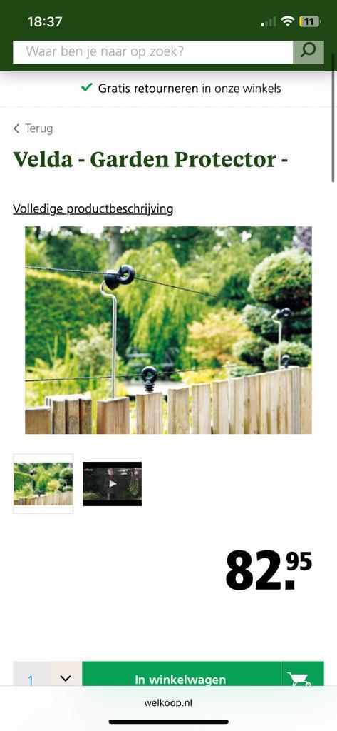 Stroomdraad katten Velda garden protector, Tuin en Terras, Tuinhekken en Hekwerk, Zo goed als nieuw, Overige typen, Overige materialen