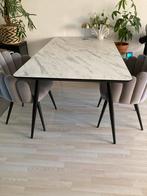 Eettafel Rechthoekig Marmerlook, Ophalen, Gebruikt, 100 tot 150 cm, Vijf personen of meer