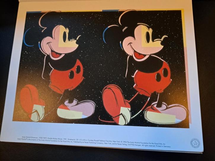 Andy warhol  Mickey Mouse dubbel zwart, Antiek en Kunst, Kunst | Schilderijen | Abstract, Ophalen of Verzenden