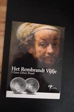ZILVEREN 5 EURO MUNT ZIJNDE REMBRANDT VIJFJE UIT 2006, Koningin Beatrix, Zilver, Euro's, Ophalen of Verzenden