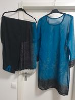 Blauw zwart 3 delige indiase shalwar kameez, Maat 38/40 (M), Overige typen, Blauw, Ophalen of Verzenden