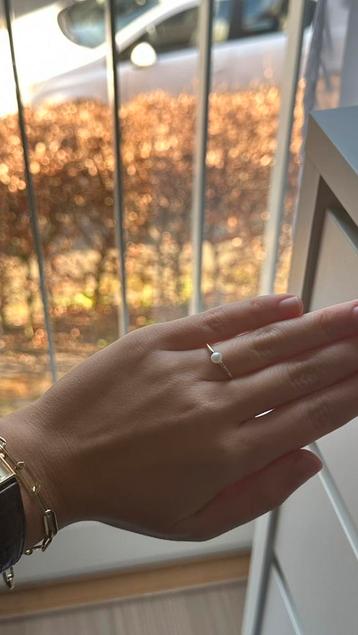 14k gouden ring met parel beschikbaar voor biedingen