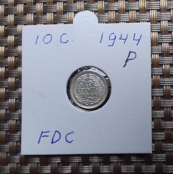 10 Cent Wilhelmina 1944 P Zilver FDC beschikbaar voor biedingen
