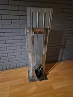 Openhaardset 4-delig, RVS, glasplaat, Ophalen of Verzenden, Nieuw