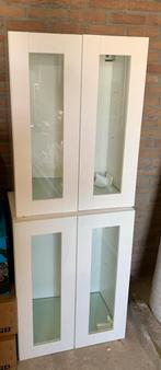 2 ikea keukenkastjes incl glazen plankjes (bovenkastjes), Huis en Inrichting, Ophalen, 50 tot 100 cm, Zo goed als nieuw, Minder dan 100 cm