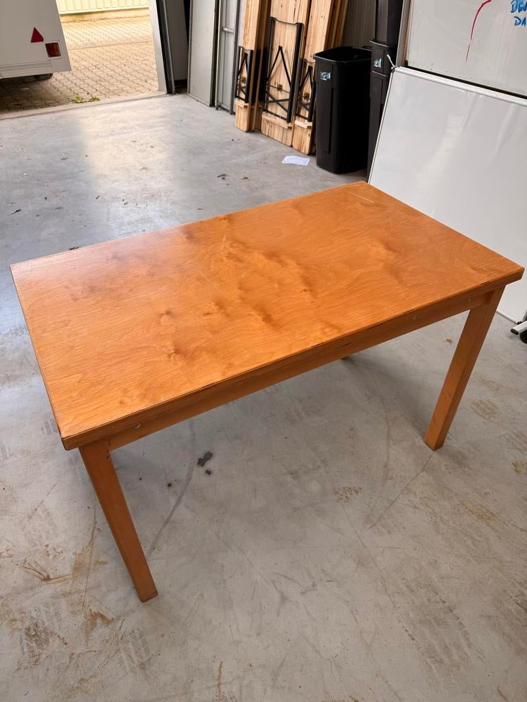 8 x Houten Eettafel, Huis en Inrichting, Tafels | Eettafels, Ophalen, Gebruikt, 100 tot 150 cm, 50 tot 100 cm