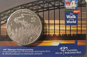 Coincard 100 ste Nijmeegse Vierdaagse penning beschikbaar voor biedingen