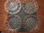 4 glazen borden vintage/ retro jaren 60, Ophalen of Verzenden