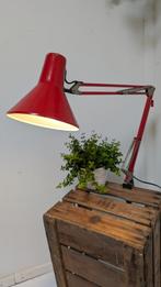 vintage rode klemlamp retro bureaulamp jaren 60-70, Huis en Inrichting, Ophalen, Gebruikt, Vintage, retro, klem lamp, 50 tot 75 cm