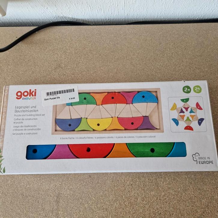 Goki Evolution Vis Puzzel & Bouwset - Nieuw, Kinderen en Baby's, Speelgoed | Houten speelgoed, Nieuw, Overige typen, Ophalen of Verzenden