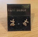 Nog nieuw: zilveren konijnen oorbelletjes, Nieuw, Ophalen of Verzenden, Knopjes of Stekers, Zilver