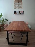 Eettafel, hout, metalen frame, Ophalen, 100 tot 150 cm, Zo goed als nieuw, 150 tot 200 cm