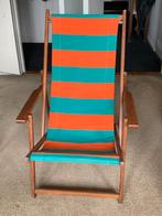 Strandstoel / Tuinstoel Vintage, Ophalen, Gebruikt, Hout, Verstelbaar